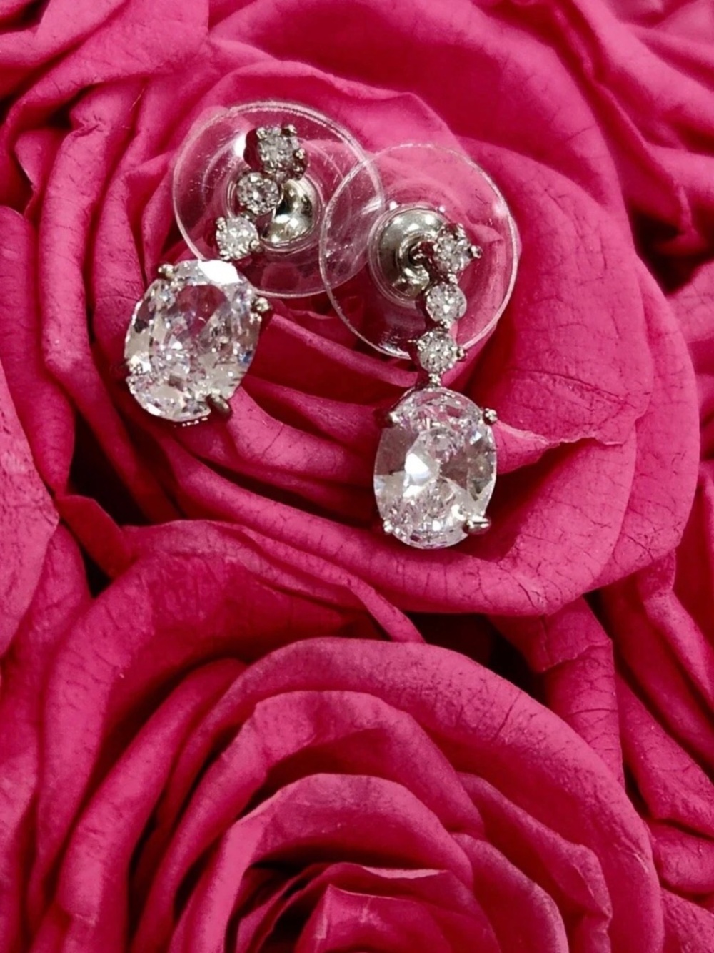 Brilliant Cubic Zirconia Crystal Drop Earrings